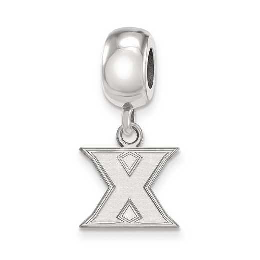 SS011XU: SS Rh-Plat Logo Art Xavier Univ Reflection Beads Charm Xs