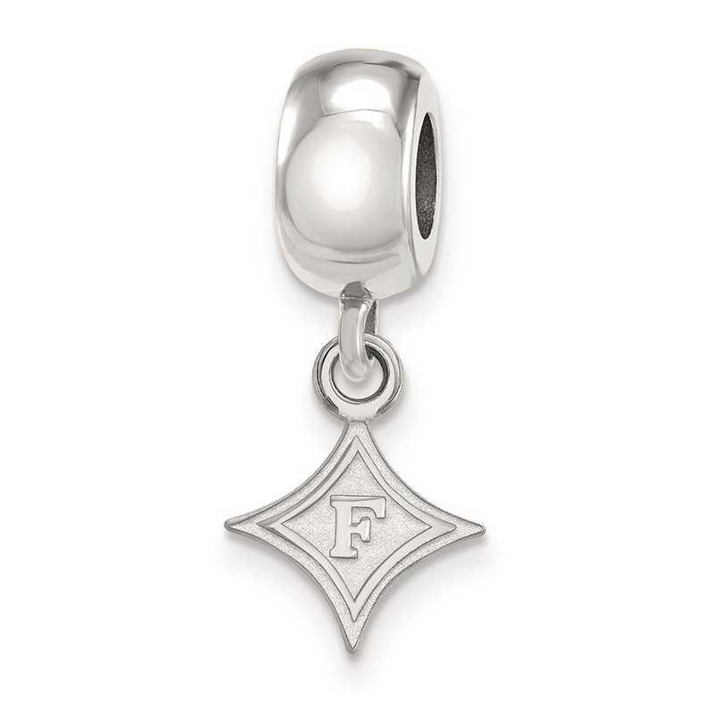 SS013FUU: SS Rh-P Logoart Furman Univ Xs Dangle Reflection Beads Charm
