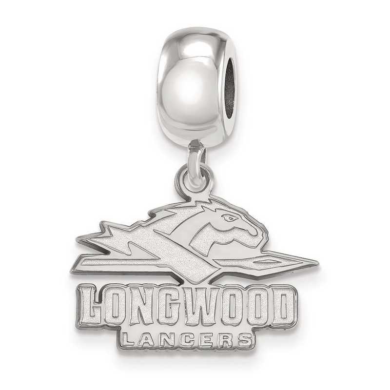 SS015LOC: SS Rh-P Logoart Longwood Univ Small Dangle Reflection Beads