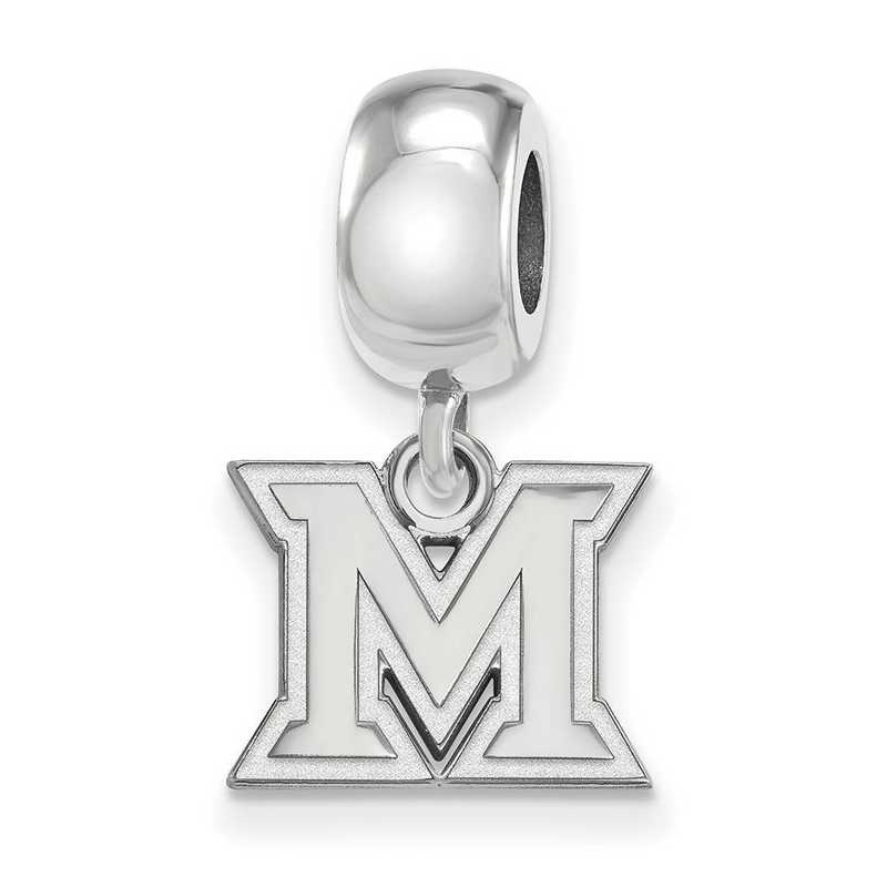 SS018MU: SS Rh-P Logoart Miami Univ Xs Dangle Reflection Beads Charm