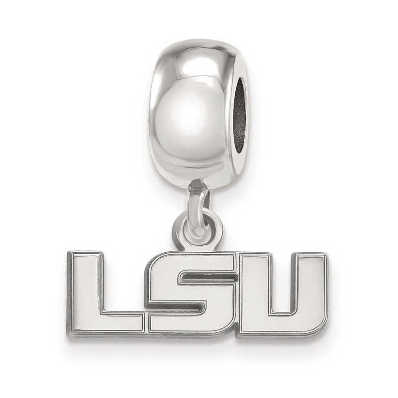 SS029LSU: SS Rh-P Logoart Louisiana State Univ Reflection Beads Charm