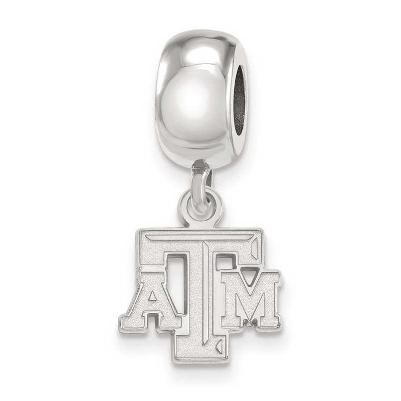 SS029TAM: SS Rh-P Logoart Texas A&M Univ Xs Reflection Beads Charm