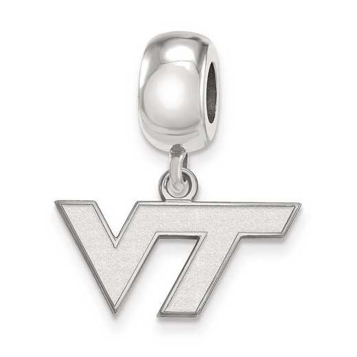 SS029VTE: SS Rh-P Logoart Virginia Tech Xs Reflection Beads Charm