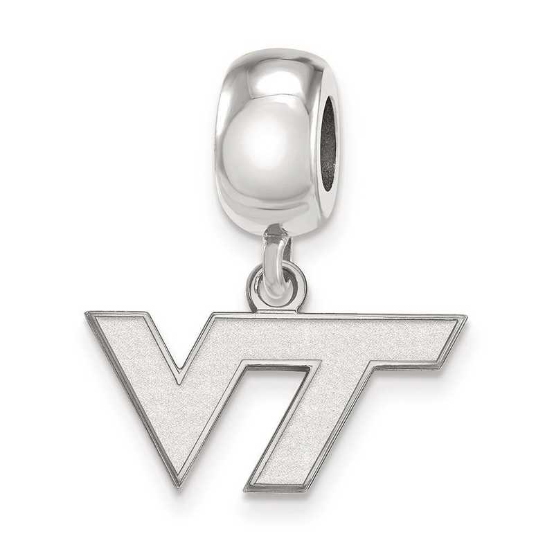 SS029VTE: SS Rh-P Logoart Virginia Tech Xs Reflection Beads Charm