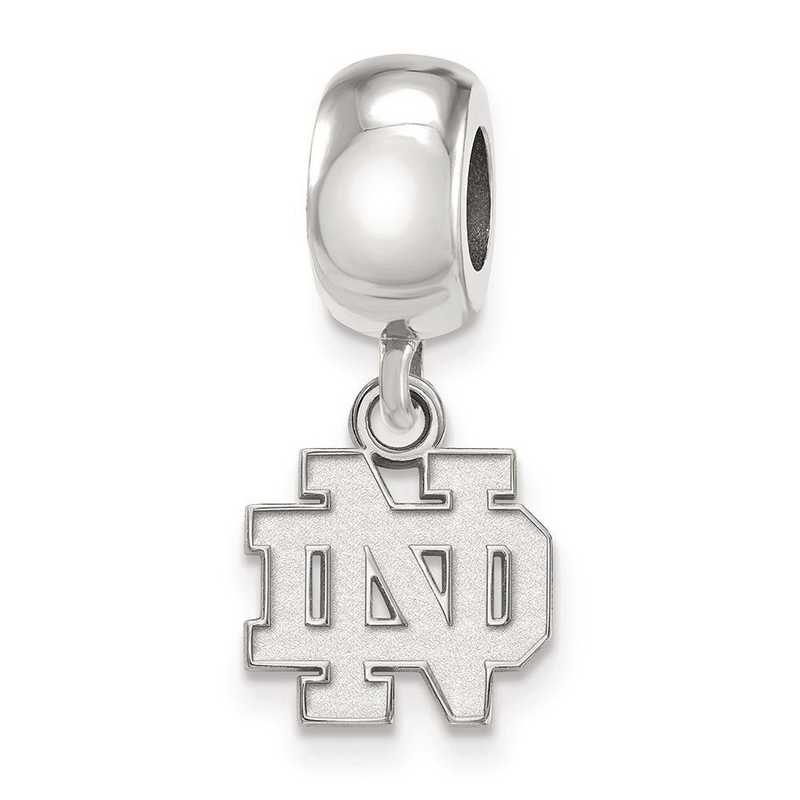 SS033UND: SS Rh-Plat Logoart Univ Of Notre Dame Charm Reflection Beads