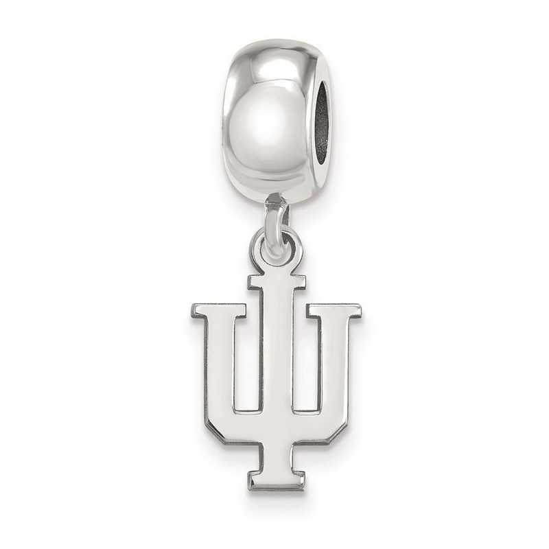 SS034IU: SS Rh-P Logoart Indiana Univ Small Dangle Reflection Beads