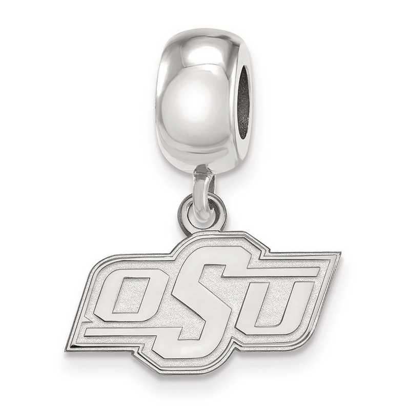 SS034OKS: SS Rh-P Logoart Oklahoma State U Xs Reflection Beads Charm