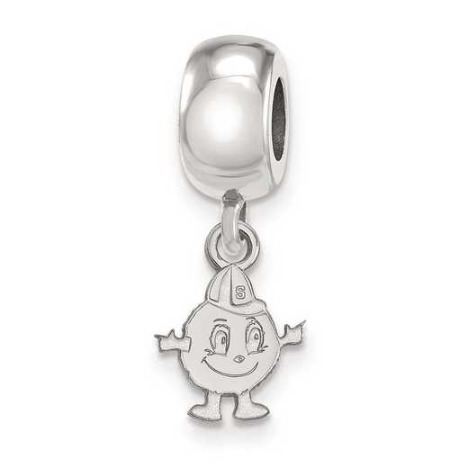 SS034SYU: SS Rh-P Logoart Syracuse Univ Xs Reflection Beads Charm