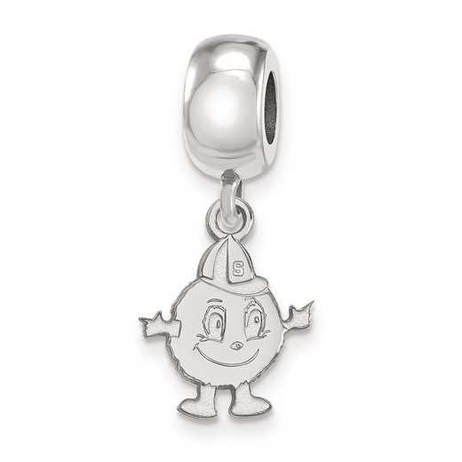 SS035SYU: SS Rh-P Logoart Syracuse Univ Small Dangle Reflection Beads