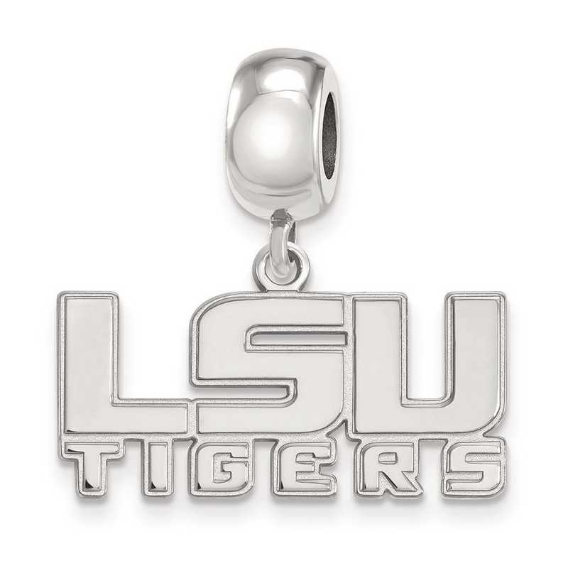 SS050LSU: SS Rh-P Logoart Louisiana State Univ Small Reflection Beads