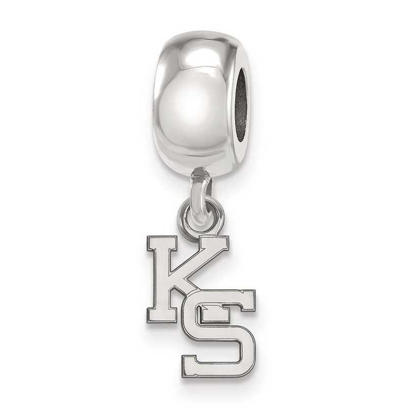 SS058KSU: SS Rh-P Logoart Kansas State Univ Xs Reflection Beads Charm