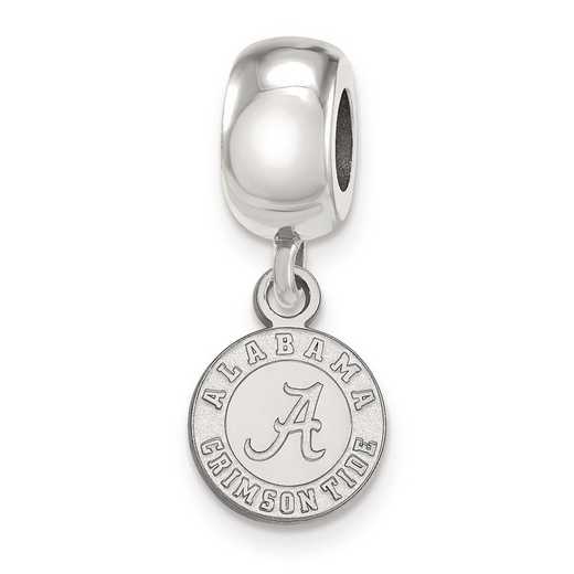 SS058UAL: SS Rh-P Logoart Univ Of Alabama Xs Reflection Beads Charm