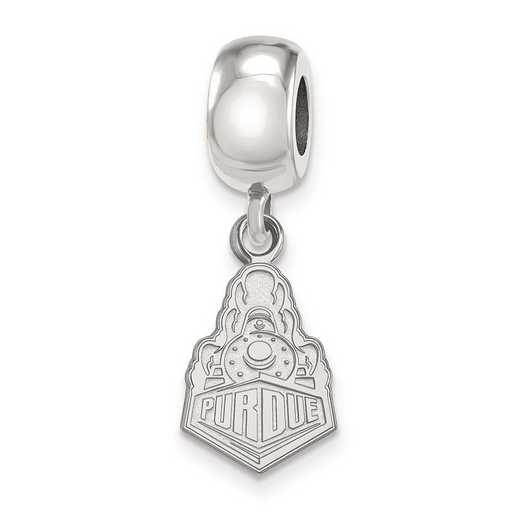 SS062PU: SS Rh-Plated Logoart Purdue Small Dangle Reflection Beads