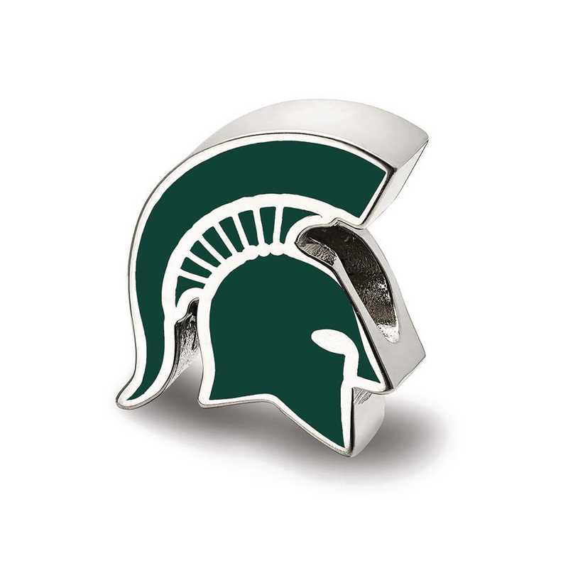 SS500MIS: SS Logoart Michigan St. U Spartan Head Logo Reflection Beads