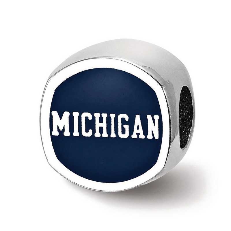 SS501UM: SS Univ Of Michigan Cushion Shaped Enameled Reflection Beads