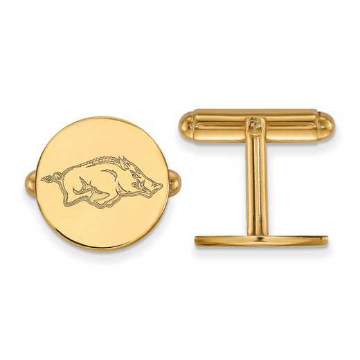 GP011UAR: LogoArt NCAA Cufflinks - Arkansas - Yellow