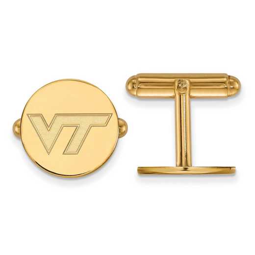 GP070VTE: LogoArt NCAA Cufflinks - Virginia Tech - Yellow