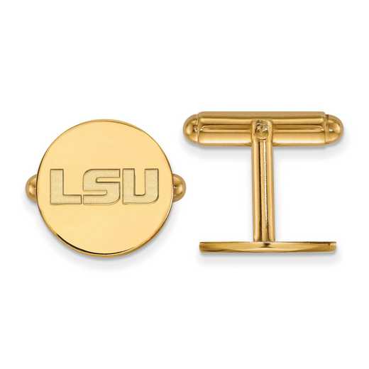 GP085LSU: LogoArt NCAA Cufflinks - LSU - Yellow