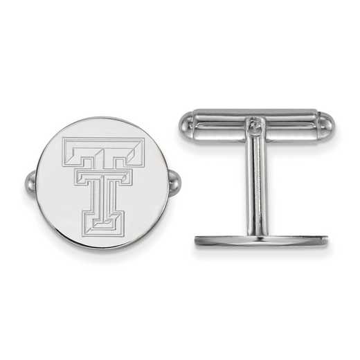 SS012TXT: LogoArt NCAA Cufflinks - Texas Tech - White