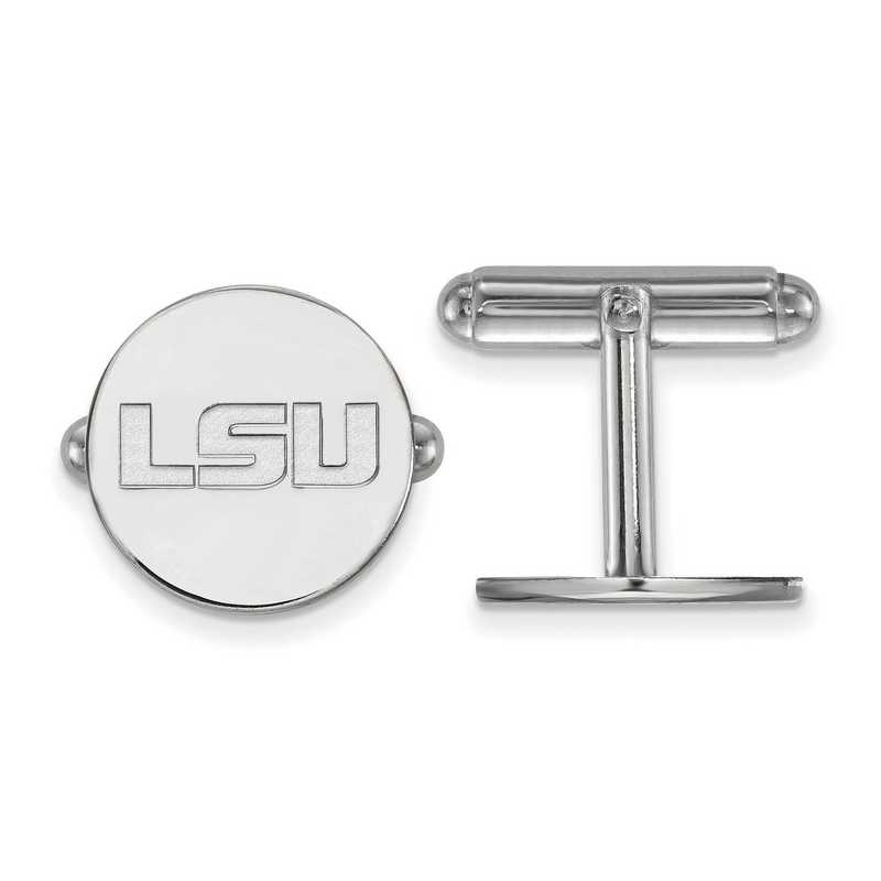 SS085LSU: LogoArt NCAA Cufflinks - LSU - White