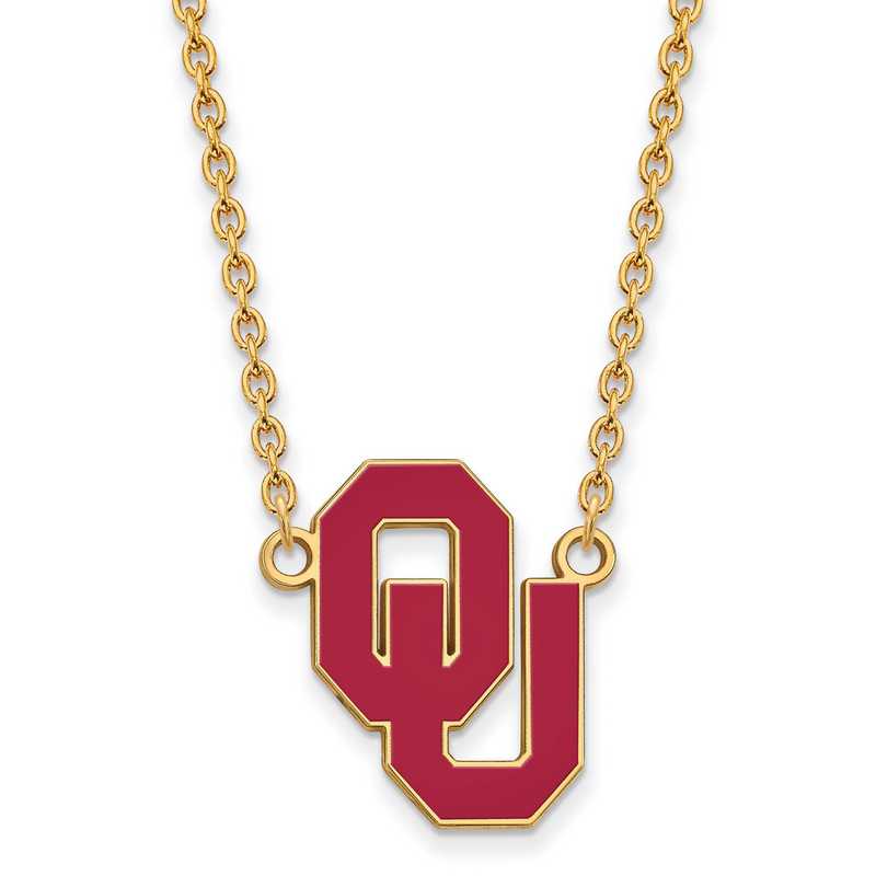 Gold-Plated Sterling Silver University of Oklahoma Small Pendant by LogoArt 