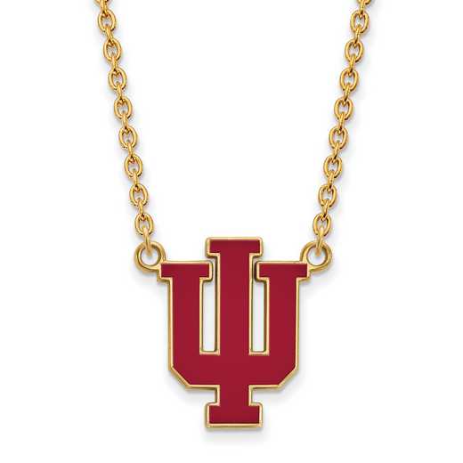 GP073IU-18: LogoArt NCAA Enamel Pendant - Indiana - Yellow