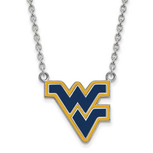 SS071WVU-18: LogoArt NCAA Enamel Pendant - West Virginia - White