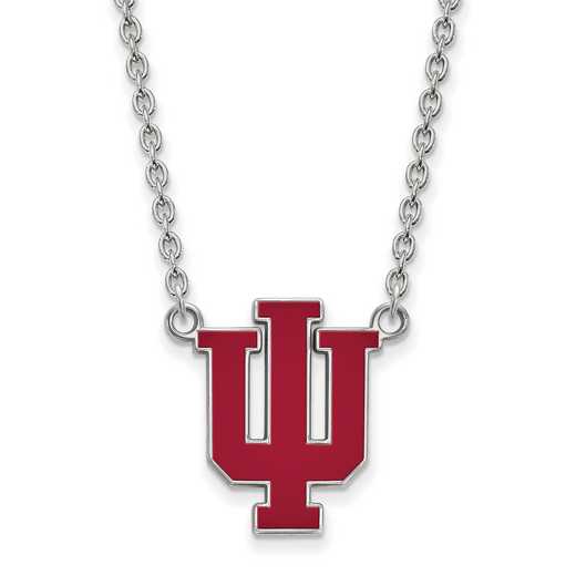 SS073IU-18: LogoArt NCAA Enamel Pendant - Indiana - White