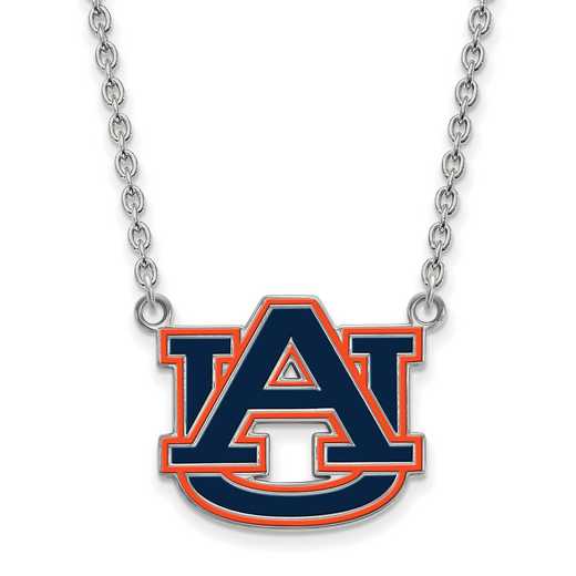 SS078AU-18: LogoArt NCAA Enamel Pendant - Auburn - White