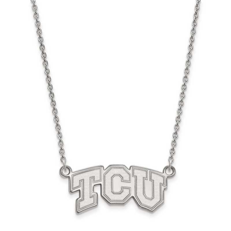 SS005TCU-18: 925 LogoArt Texas Christian Univ Pendant Necklace