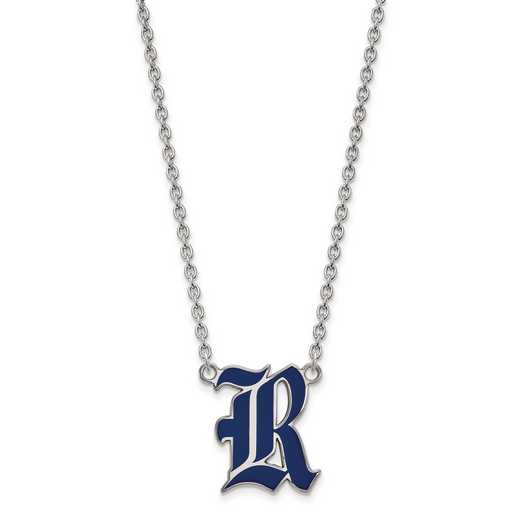 SS012WMR-18: 925 LogoArt Rice Univ Large Enamel Pendant w/Necklace