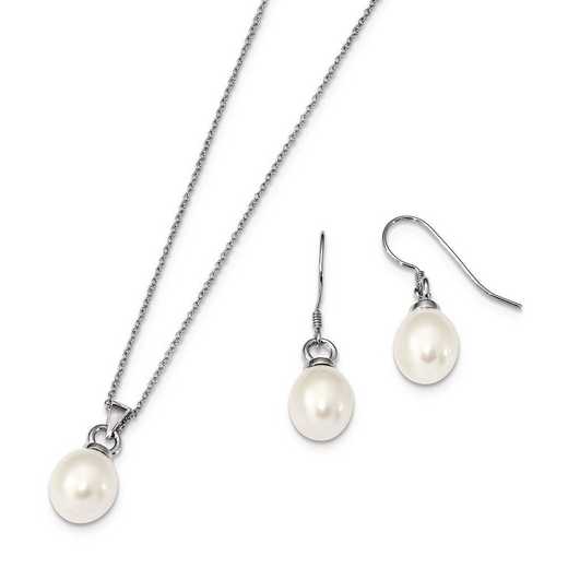 Jewelry Sets Earrings/Necklace Sterling Silver RH 6.7mm White FWC Pearl Earring and Necklace Set Jewelry Sets Earrings/Necklace Sterling Silver RH 6.7mm White FWC Pearl Earring and Necklace Set