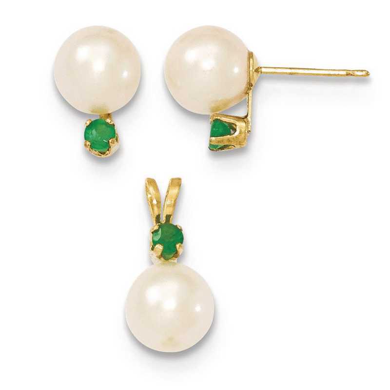 Emerald Stud Earrings and Pendant
