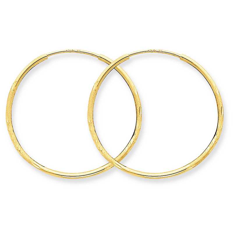 Jewel Tie 14k White Gold 1.25mm Hoop Earrings 
