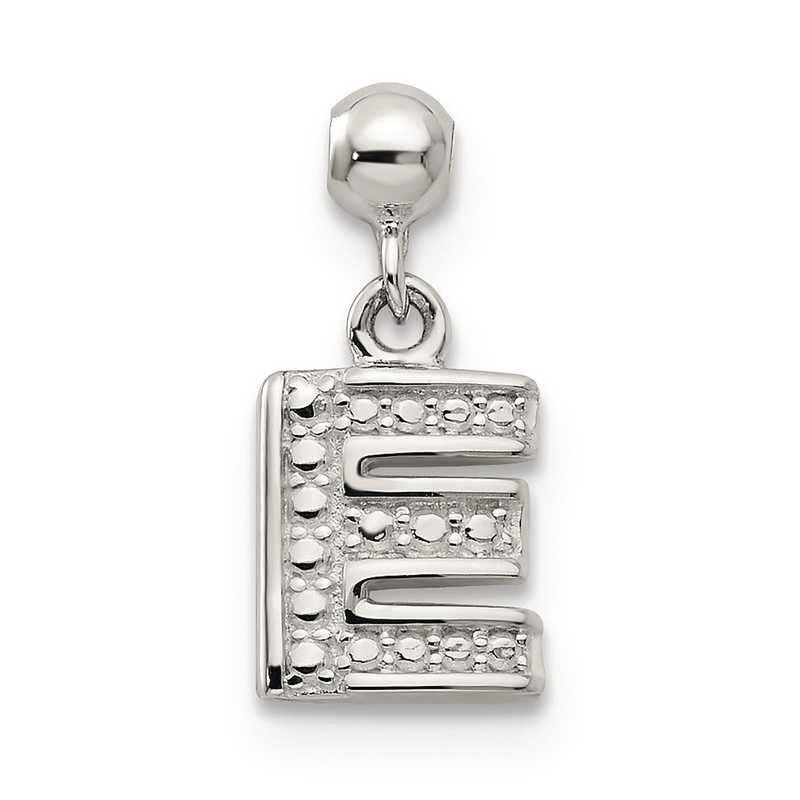 925 Sterling Silver E Charm