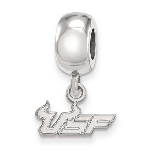 SS029USFL: SS Rh-pl LA Univ of South Florida Small Dangle Bead