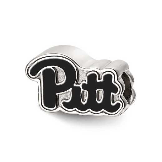 SS500UPI: SS LogoArt Univ of Pittsburgh Pitt Script Enameled Logo Bead