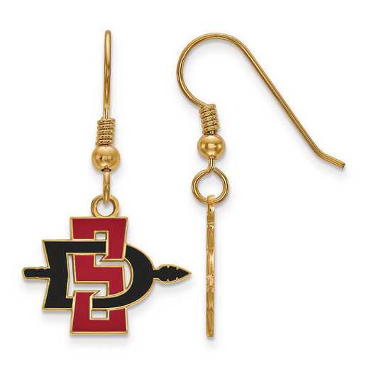 GP003SDS: SS GP LogoArt San Diego State Univ Small Enam Dangle Earrin