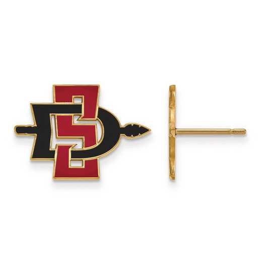 GP004SDS: SS GP LogoArt San Diego State Univ Small Enam Post Earrings