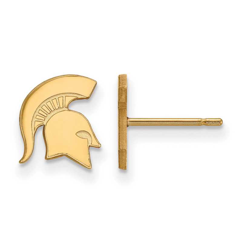 925 Sterling Silver Rhodium-plated Laser-cut Ball State University XS Post Earrings