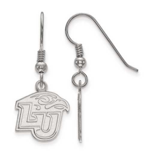 SS003LU: SS Rh-pl LogoArt Liberty University Small Dangle Earrings