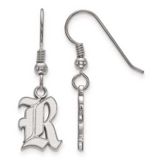 SS003WMR: SS Rh-pl LogoArt Rice University Small Dangle Earrings