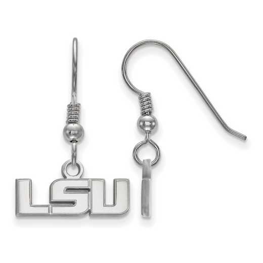 SS005LSU: SS LogoArt Louisiana St XS Dangle Earrings - White