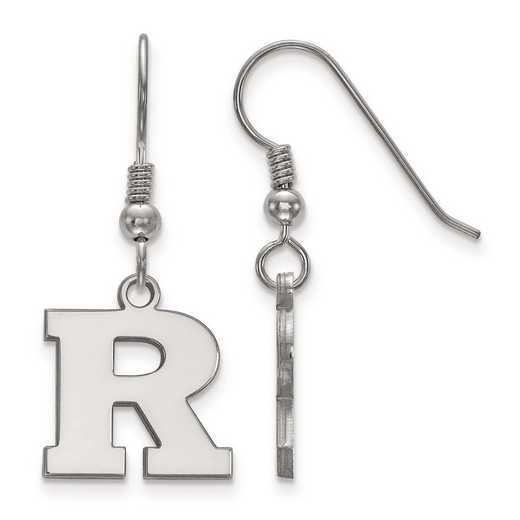 SS005RUT: SS Rh-pl LogoArt Rutgers Small Dangle Earrings