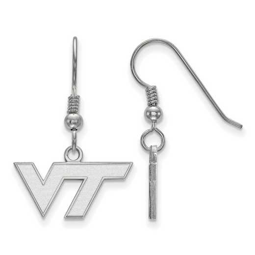 SS006VTE: SS LogoArt Virginia Tech XS Dangle Earrings - White
