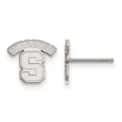 SS007SYU: SS Rh-pl LogoArt Syracuse University XS Post Earrings