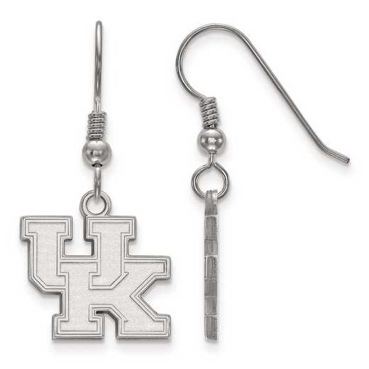 SS007UK: SS Rh-pl LogoArt Univ of Kentucky Small Dangle Earrings
