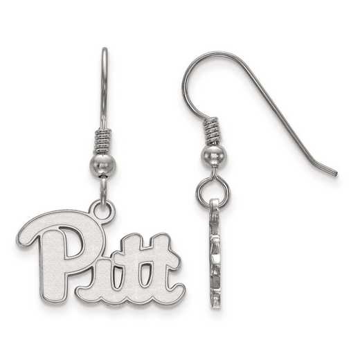 SS007UPI: SS Rh-pl LogoArt Univ of Pittsburgh Small Dangle Earrings