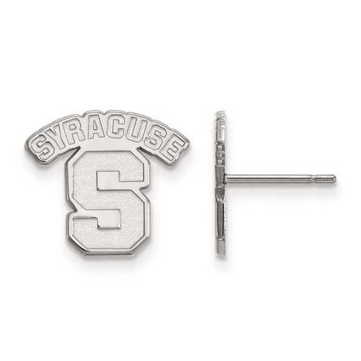 SS008SYU: SS Rh-pl LogoArt Syracuse University Small Post Earrings