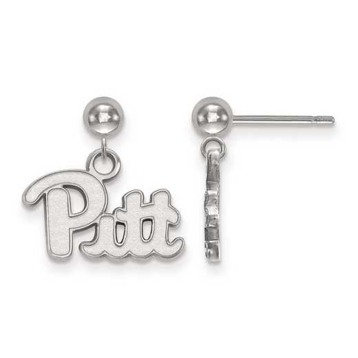 SS008UPI: SS Rh-pl LogoArt Univ of Pittsburgh Earrings Dangle Ball